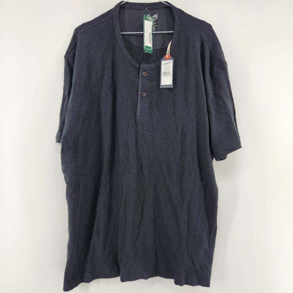 Grayers Men's XXL Dark Navy Clint Waffle Cotton Short Sleeve Henley